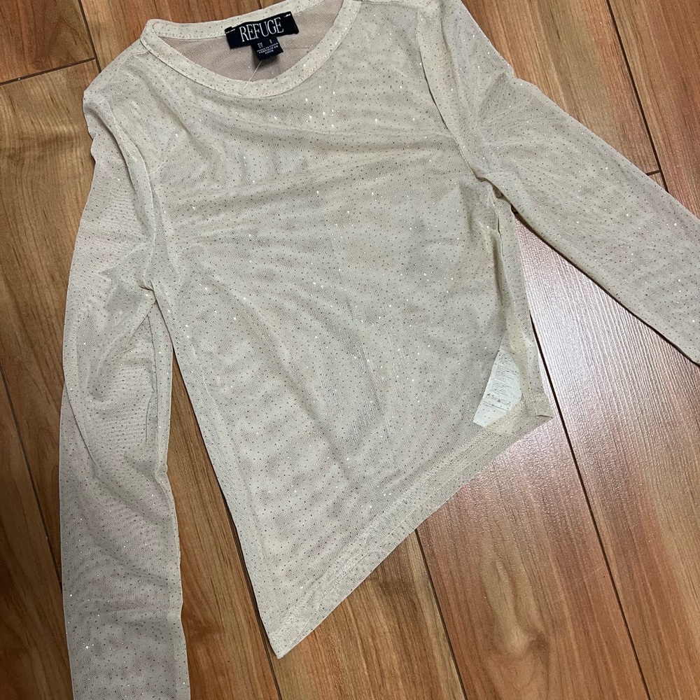 Refuge Sparkling Cream Sheer Top